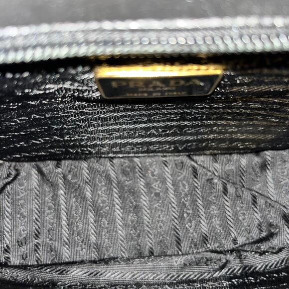 PRADA Black Vintage Croc Leather Shoulder Bag DIA298 - Picture 9 of 9